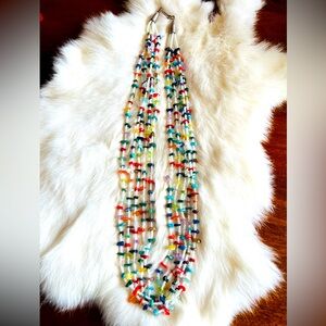 Semi-precious stone necklace with beads | Silver hook clasp | 29”